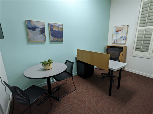 Private office membership for 1 or 2 members. fully furnished includes monthly meeting room allowance, community kitchen and member community amenities
