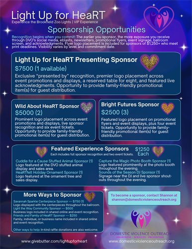 Light Up for HeaRT Sponsorship Opportunities