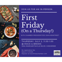 First Friday (on a Thursday!) with Chamber President - Rock & Brews