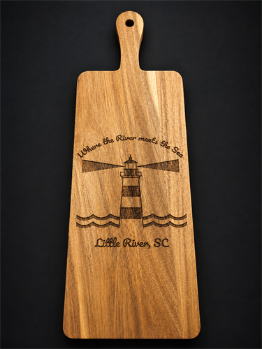 Little River light house engraved charcuterie board