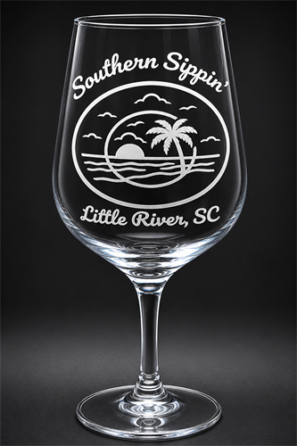 "southern sippin" engraved wine glass