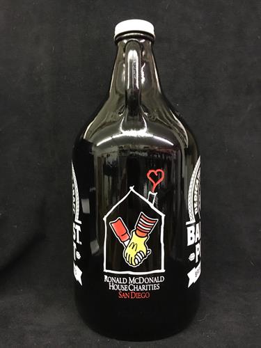 Beer Growler w/ red, yellow and white inlay