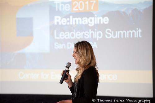 CEE Marketing Director Danielle Aguas opening Re:Imagine Leadership Summit