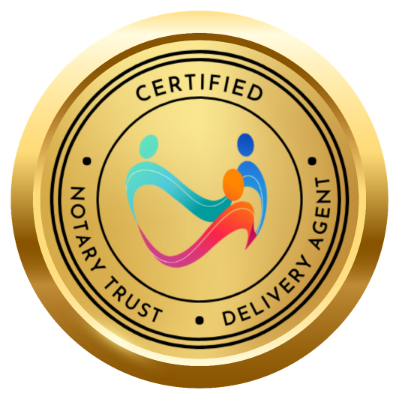 Certified Notary Trust Deliver yAgent badge.