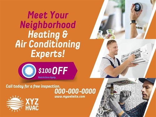 Heating and air conditioning postcard for home services