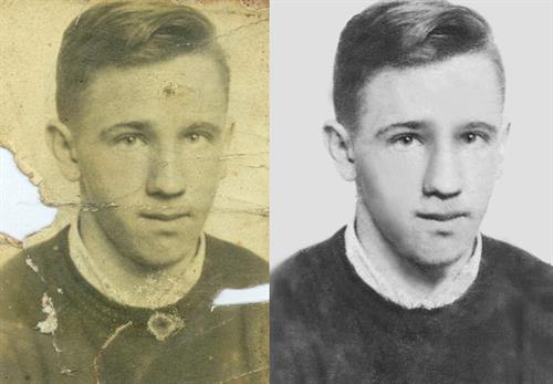A before and after of a photo restoration I did!