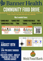 Upcoming food drive at NCMC, supporting the Weld Food Bank