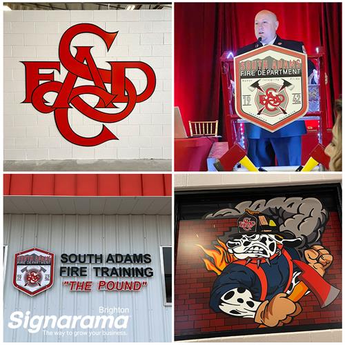 Various Signs for the South Adams Fire Department