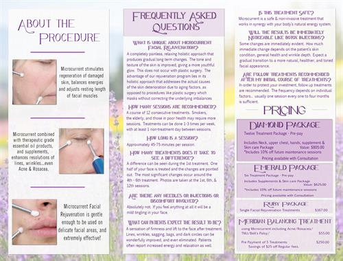 Peace of Mind Health Spa - Facial Rejuvenation Brochure 2