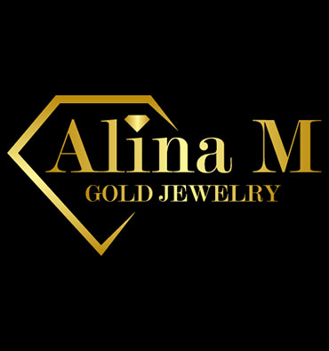 Alina M Gold Jewelry Logo Design