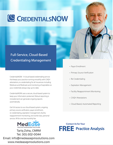 Credentialing Services For Healthcare/Dental Practices
