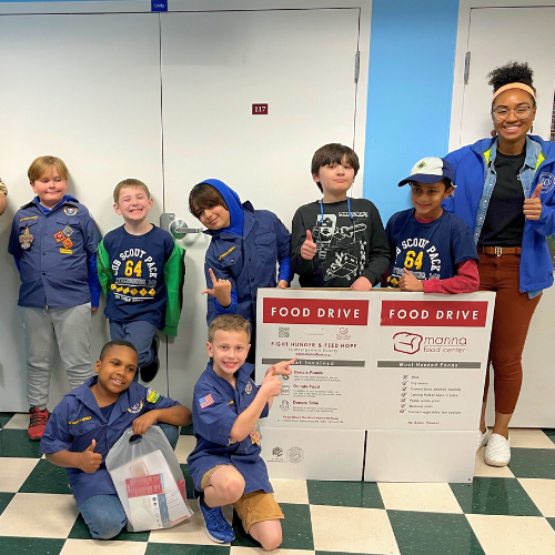 Local Boy Scout troupe held a food drive. Local Boy Scout troupe held a food drive.