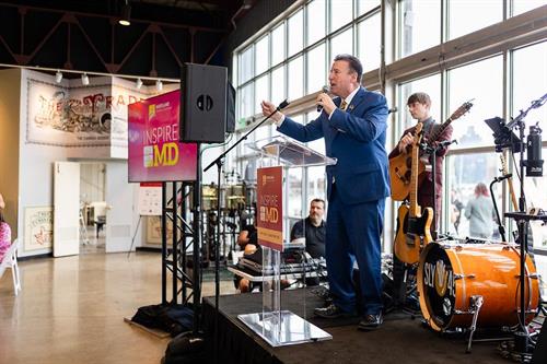 Jamie Costello served as emcee of Inspire MD 2025