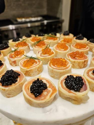 Catering Caviar, Foie gras, and Trout eggs