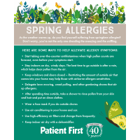 SPRING ALLERGY SEASON IS COMING  Take steps to reduce the symptoms