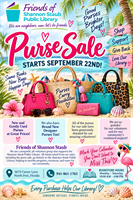 PURSE SALE FUNDRAISER FOR SHANNON STAUB PUBLIC LIBRARY