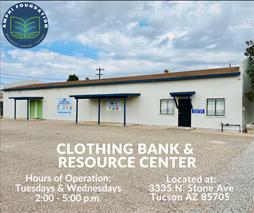 Our clothing bank serves all Amphi students. We accept donations or new and gently used clothing and welcome volunteers.