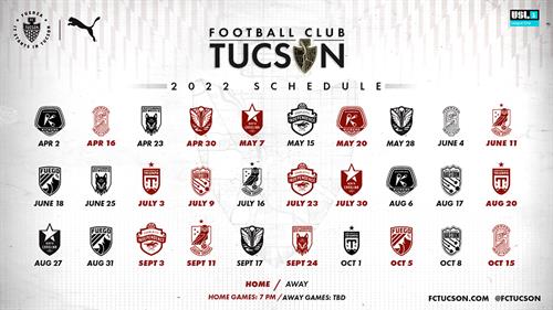 2022 FC Tucson Season Schedule