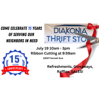 Ribbon Cutting - Celebrate 15 Years of the Diakonia Thrift Shop