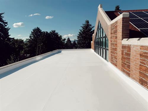 Commercial Membrane Reroof on Carroll College in Helena, MT.