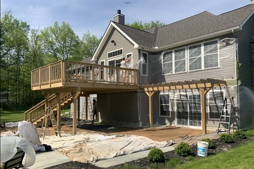 Deck Restoration Masking for Staining Chagrin Home Improvements