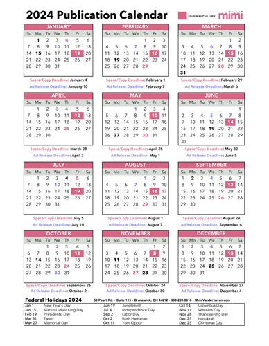 Publication Calendar