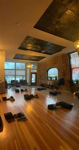 Our relaxing space for our yoga and movement classes and workshops in Chardon