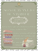 So You Want to Be A Writer... – An Intro to Creative Writing Seminar