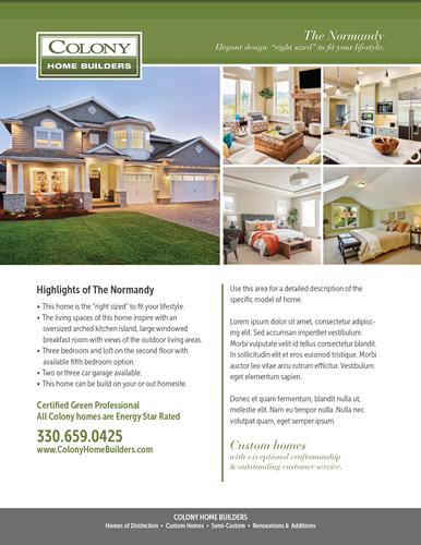 Colony Home Builders Flyer