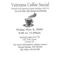 American Legion Auxiliary, Unit 742 Presents: Veterans Coffee Social