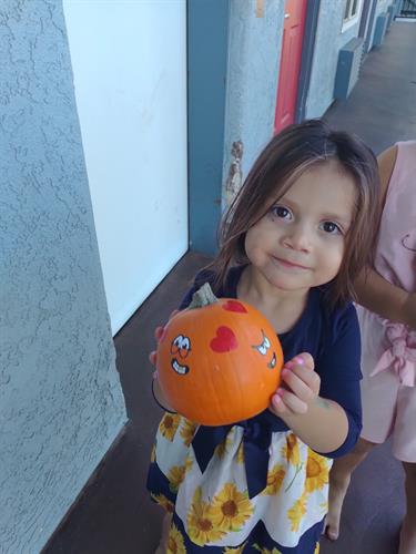 Pumpkins and halloween baskets for kids living in motels. 