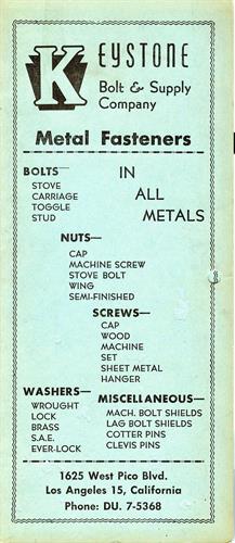 1950's Line Card