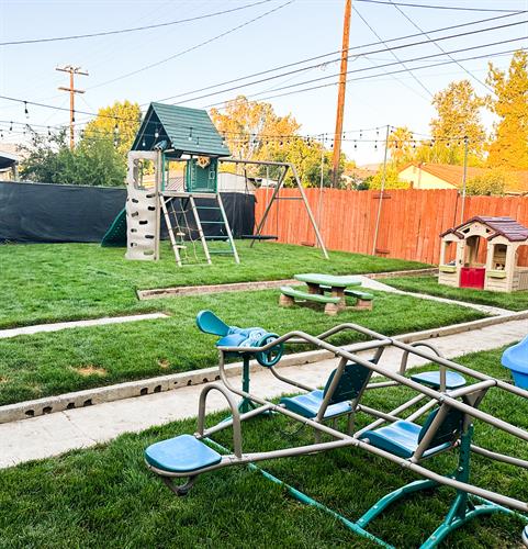 Our playground is a place for kids to run, jump, climb, and connect with nature, fostering healthy development and social skills.