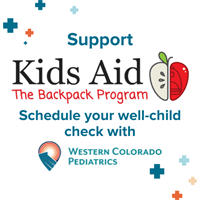 Help Western Colorado Pediatrics support Kid's Aid Backpack Program!