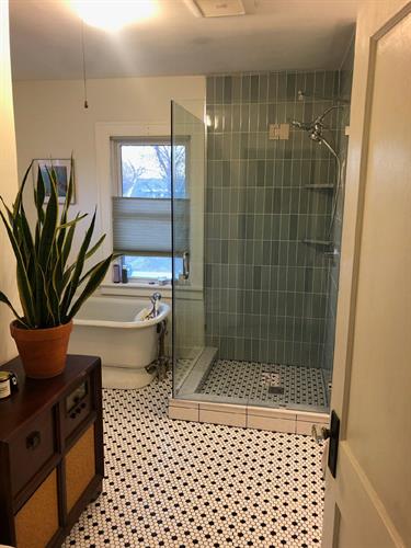 New custom tile shower and floor
