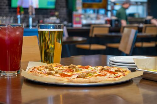 Pizza and tap beers