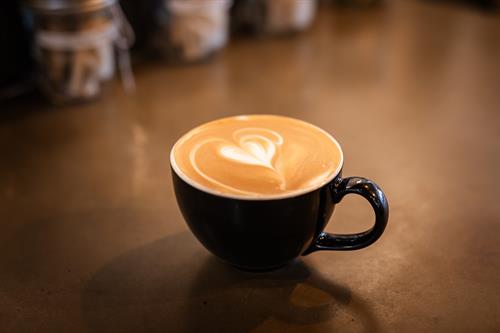 Espresso drink with latte art