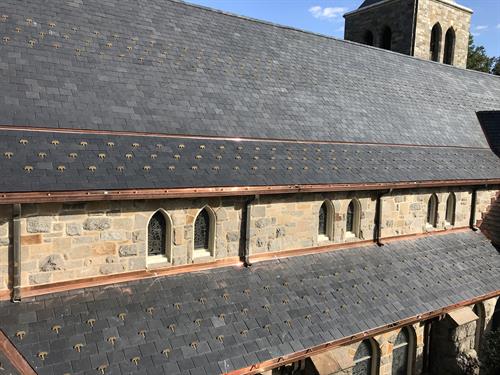 Durable Slate installed a new Buckingham Slate roof at All Saints Church in Chevy Chase, MD.