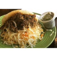 Arepa Filled with Shredded Beef & Cheese