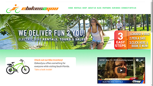 Website design and ecommerce store for Ebikes2You in Boca Raton Florida