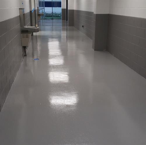 Concrete coating in public soccer facility