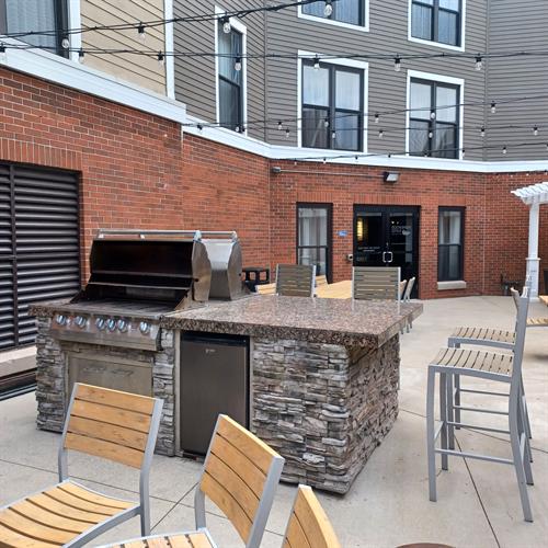 Outdoor Grills on Patio Courtyard