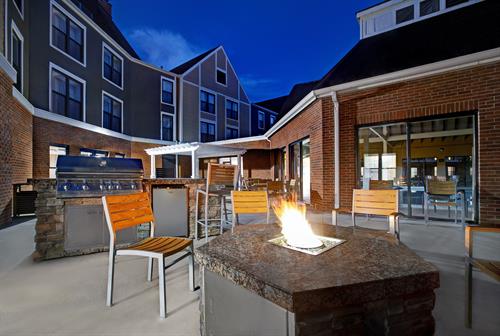 Outdoor Fire Pit on Patio Courtyard