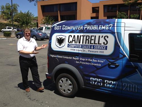 Wade with Cantrell's service vehicle