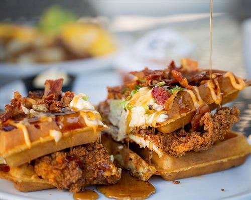 Stacked Chicken & Waffles 