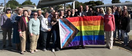 Raising the Pride Flag at MDUSD Offices June 2023