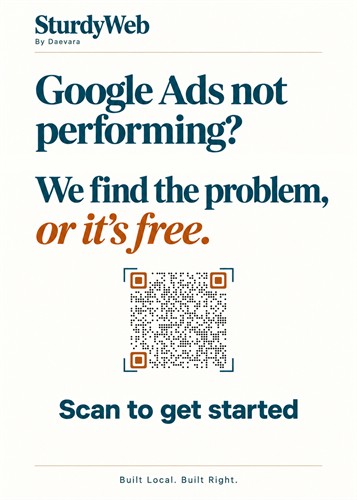 Scan or visit https://sturdyweb.net/offers/google-ads-audit/ to learn more