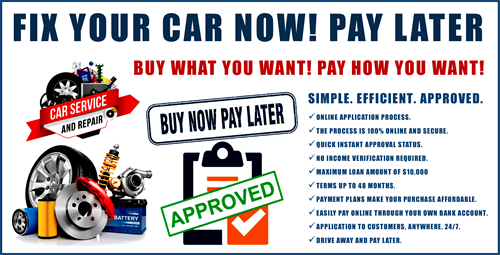 Canadian Auto/Napa Auto Care Centre, fix your auto repairs and tires Now, Pay later! Auto repairs can be costly when they happen. Whether it is unforeseen mechanical issues, or a new set of tires. Canadian Auto Remarketing offers Automotive Repair Financing with our flexible auto repair loans will get your vehicle safely back on the road – quickly.