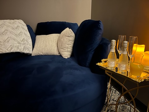 Snuggle up with that special someone and enjoy a glass of bubbly!
