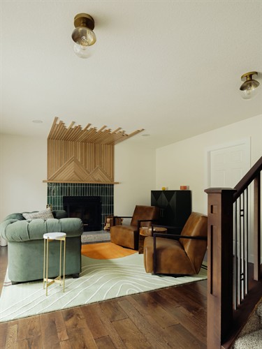 A partial main floor renovation with inspiration from the Three Sisters Mountains in Woodlands, St Albert